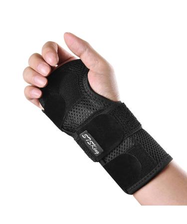 The wrist seemed bandage carpal tunnel syndrome manual bandage wrist support to relieve tendonal infections and pain on the hand rail on the left right hand with compression band (S/M right) right hand S/m