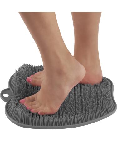 Shower Foot Scrubber by Love, Lori - Foot Scrubbers for Use in Shower & Foot Cleaner - Silicone Foot Scrubber for Shower Floor to Soothe Achy Feet & Reduce Pain, Foot Shower Scrubber, X-Large (Grey) X-Large Grey