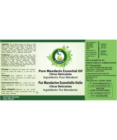 Huile essentielle mandarine | Citrus Reticulata | Pour diffuseur | Huile mandarine pure | 100% pur | Distill vapeur | Mandarin Essential Oil | 300ml | 10oz By R V Essential 300 ml (Pack of 1) - Buy Online on GoSupps.com