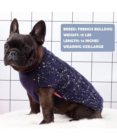 KYEESE Turtleneck Navy Dog Sweater - Warm Knitwear Pullover for Small to Medium Dogs - Buy Online on GoSupps.com