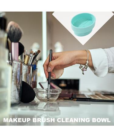 3 in 1 Makeup Brush Cleaner Bowl - Silicone Mat for Easy Cleaning Drying & Storage - Mint Green | Perfect for Makeup Lovers - Buy Online on GoSupps.com