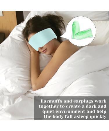 Sleep Mask & Hearing Protection - 1 Super Soft Green Sleep Mask + 4 Ear Plugs | Travel & Home Essentials for Men & Women - Buy Online on GoSupps.com