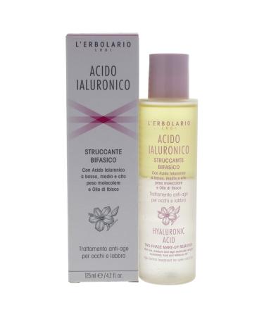 L'Erbolario Hyaluronic Acid Two-Phase Makeup Remover - Treatment For Eyes And Lips - Contains Low  Medium And High Molecular Weight Hyaluronic Acid - Leaves A Protective Film On The Skin - 4.2 Oz