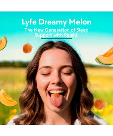LYFE Functional Mushroom Gummies Creamy Melon Flavor (40 Count) Reishi Chamomile and Muscimol for Deep Sleep & Relaxation Plant-Based Gummies for Calm Restful Nights & Wellness - Buy Online on GoSupps.com