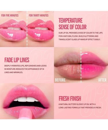 Cherry Hydrating Lip Oil - Non-Sticky Plumping Gloss & Tinted Balm for Long-Lasting Lip Care | Prevents Lines and Dryness - Buy Online on GoSupps.com