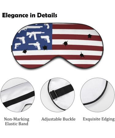 American Flag Guns & Bullet Holes Sleep Mask - Adjustable Strap, Light Blocking Eye Cover for Men and Women | Ideal for Travel, Night Time and Naps - Buy Online on GoSupps.com