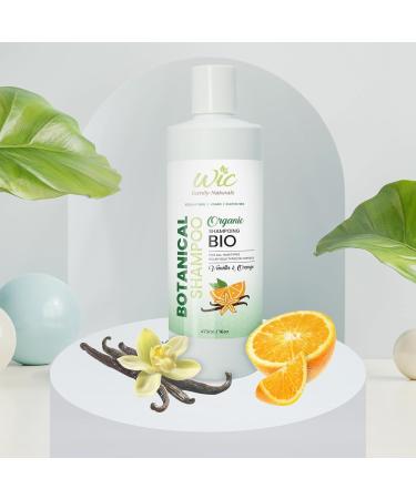WIC Family Naturals Organic Shampoo For All Hair Types Phthalate Paraben & Sulfate Free Shampoo Gentle Formula (Vanilla & Orange 16oz) - Buy Online on GoSupps.com