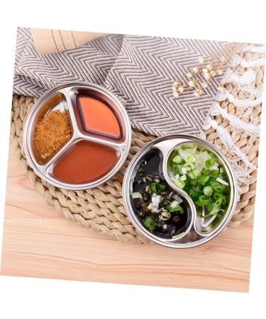 Milisten 3pcs Seasoning Sauce Dishes Stainless Traveling Olive Dipping Dishes Trip Food Sauce Dish Wasabi Mustard Flavor Dish Snack Plates Restaurants Seasoning Bowl Seasoning Dish Grid Mx3pcs Silverx3pcs - Buy Online on GoSupps.com