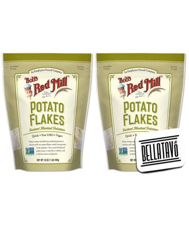 Potato Flakes Bundle. Includes Two-16 oz Bags of Bobs Red Mill Potato Flakes Instant Mashed Potatoes and a BELLATAVO Ref Magnet! Total of 32 oz of Bobs Red Mill Potato Flakes!