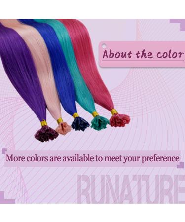Runature Pink 45cm Remy Real Hair Extensions - U Tip Keratin 25 Strands 18 Inch #Rosa - Enhance Your Look! - Buy Online on GoSupps.com