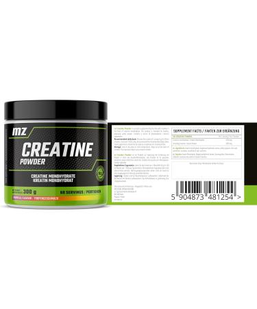 Buy Creatine Powder 300g - 4150mg Creatine Monohydrate with Magnesium - 60 Servings for High-Intensity Workouts - Tropical Flavour - MZ Energy & Performance - Buy Online on GoSupps.com
