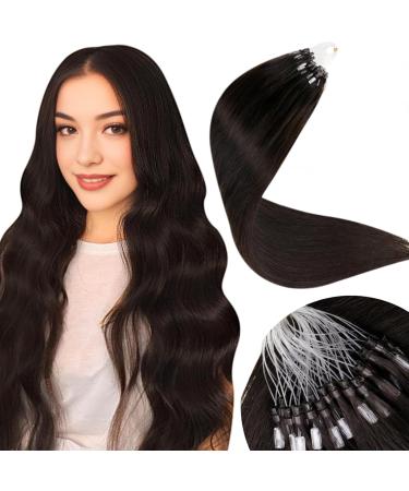 Brown micro loop in extensions real hair 1g microring hair extensions brown 55cm easy loop hair extension pre-bonded hair extensions darkest brown remy extensions 50g 1g/s