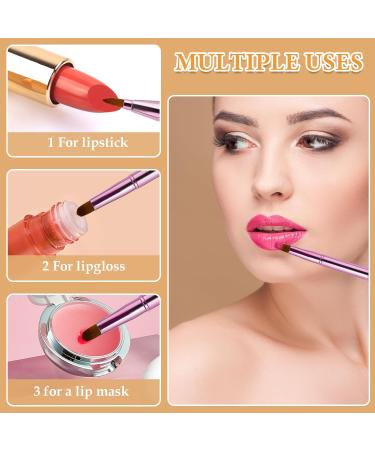 Retractable Lip Makeup Brush Portable Dual End Lipstick Brush Lipstick Gloss Makeup Brushes Concealer Brushes Lip Contours Makeup Tool (Pink) - Buy Online on GoSupps.com