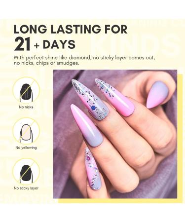 Makartt No Wipe Base and Top Coat - 2pcs 10ml High Glossy Nail Polish Top Coat Soak Off UV Gel Manicure Pedicure Home DIY Solon No Wipe Base and Top Coat Kit - Buy Online on GoSupps.com