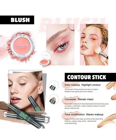 All in One Makeup Kit for Women - 10 Color Eyeshadow Palette, BB Cream, Blush, Brushes, Eyeliner, Mascara, Eyebrow Pencil, Contour Stick - Perfect Teens Makeup Gift Set in Black Gift Box - Buy Online on GoSupps.com