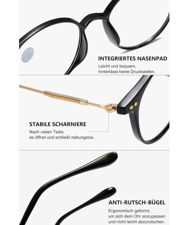 Buy Lanomi Multifocal Reading Glasses with Blue Light Filter | UV400 Protection | Round Design | 3.0 Diopters for Men & Women - Buy Online on GoSupps.com