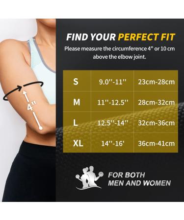 CAMBIVO Elbow Brace 2 Pack - Compression Sleeve with Pads for Tendonitis, Tennis & Golfer's Elbow - Pain Relief for Weightlifting & Daily Use - Large Black - Buy Online on GoSupps.com