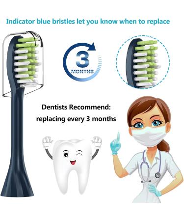 8 Pack Midnight Navy Blue Replacement Toothbrush Heads Compatible with Philips Sonicare One BH1022/05 - Buy Online on GoSupps.com