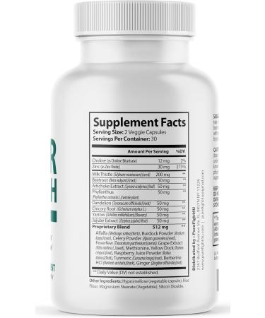 PureFight4U Liver Health Herbal Liver Support Supplement Liver Cleanse Detox & Repair Formula with Milk Thistle Silymarin Dandelion Root and Artichoke Extract for Liver Health 60 Capsules (1Pack) - Buy Online on GoSupps.com