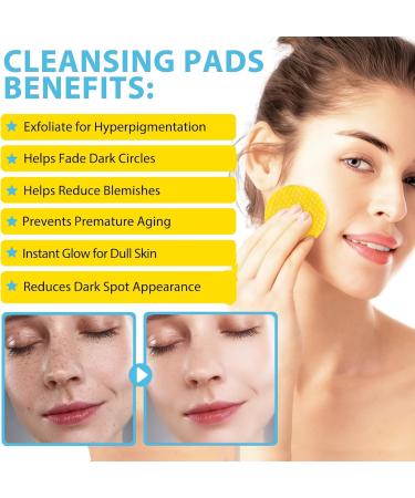 Turmeric Cleansing Pads for Oily & Sensitive Skin | 60PCS Gentle Pads to Combat Acne Blemishes & Dullness | Balance Skin Oil - Buy Online on GoSupps.com