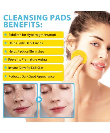 Turmeric Cleansing Pads - Gentle Exfoliating Cotton Pads for Acne Blemishes & Oily Skin - 40PCS | Balance Skin Oil & Refresh Dull Complexion - Buy Online on GoSupps.com