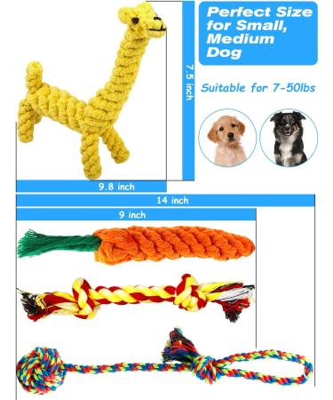 Dog Toys Rope Puppy Teething Chew Toy for Small Dogs Interactive Tug of War Dog Rope Toy for Boredom Dental Health and Relieve Stress (4 pack) - Buy Online on GoSupps.com