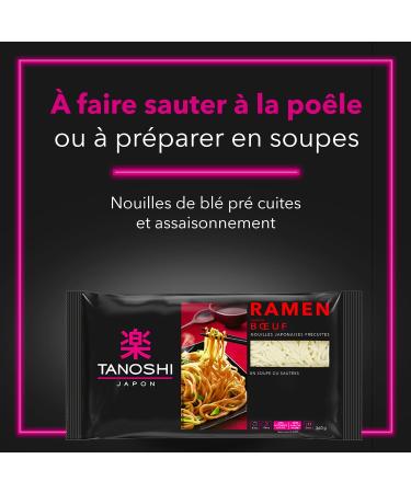 TANOSHI - Pre-cooked Ramen Beef Flavor - Instant Japanese Noodles - For 2 People - 360g - Buy Online on GoSupps.com
