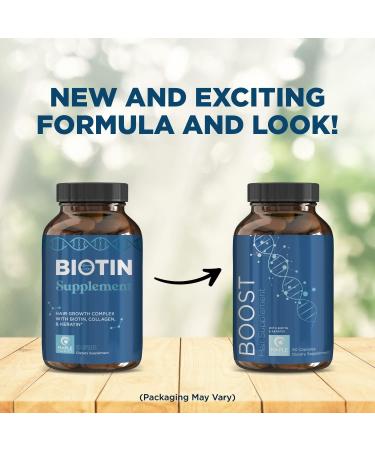 Biotin 10000mcg & Collagen Hair Growth Supplements with Keratin, Saw Palmetto, Vitamin E - for Length, Strength, and Thickening - Hair Loss Treatment for Women and Men - Buy Online on GoSupps.com