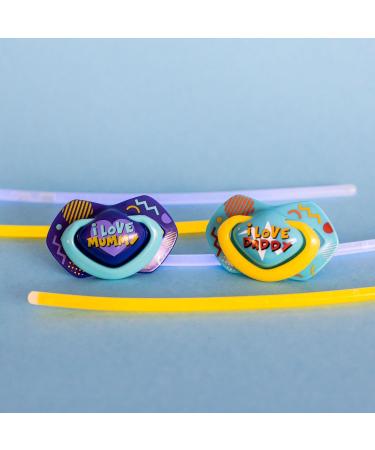Canpol Babies Silicone Pacifiers - 2 Pack (6-18 Months) | Neon Love Boy - Safe & Soft Baby Soothers - Buy Online on GoSupps.com