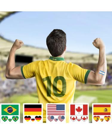 America Flag Tattoos 10 Sheets - Waterproof USA Flag Removable Fake Tattoos - 40 Pcs Sports National Flag Tattoos for Men, Women, Kids - World Cup, Copa America, Memorial Day, Independence Day, Labor Day - Buy Online on GoSupps.com