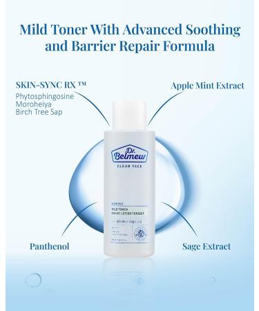 Clean Face Mild Toner - Soothing & Refreshing Toner for Sensitive Skin | Korean Skin Care with Panthenol Mint & Sage (4.9 fl oz - Buy Online on GoSupps.com