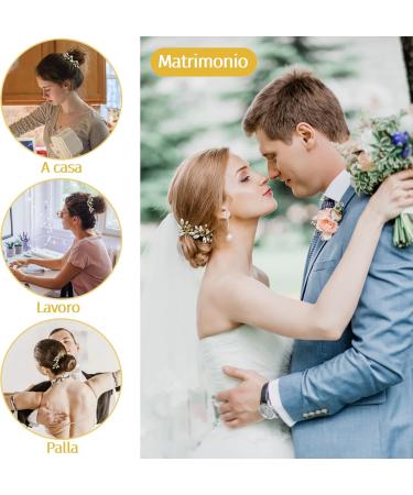 3 Pieces Wedding Hair Pins with Gold Crystals Bridal Hair Clips Rhinestone Crystal Hair Pins for Bride Hair Accessories for Women and Girls - Buy Online on GoSupps.com