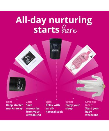 Bump Boxes 2nd Trimester Gift Set Complete Pregnancy Care Package with Belly Butter Bath Soak Baby Footed Sleeper Sonogram Frame and Eye Mask - Buy Online on GoSupps.com