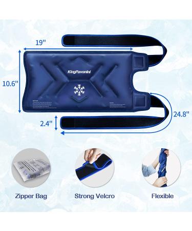 XXL Knee Ice Pack for Pain Relief & Swelling After Surgery - Reusable Gel Wrap for Knee Injuries - Large Size for Sports Injuries - Blue - Buy Online on GoSupps.com