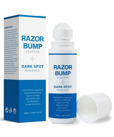 Razor Bump Stopper with Dark Spot Remover, Razor Bumps Treatment for Men and Women, After Shave Solution for Ingrown Hairs and Razor Burns, Roll on Ingrown Hair Treatment for Men and Women