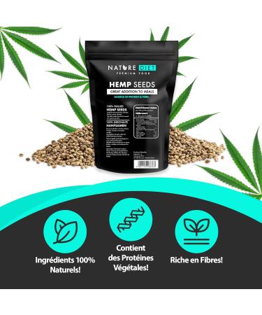Nature Diet - Hemp Seeds 1000g | Hulled | Decorated | Gluten Free | Vegan - Buy Online on GoSupps.com