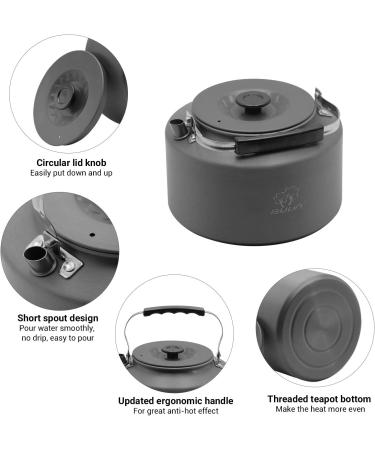 Bulin 2L Camping Kettle - Fast Heating Outdoor Gear for Boiling Water - Ultralight Portable Tea Pot for Hiking, Picnic, and Travel - Aluminum Alloy - Black - Buy Online on GoSupps.com