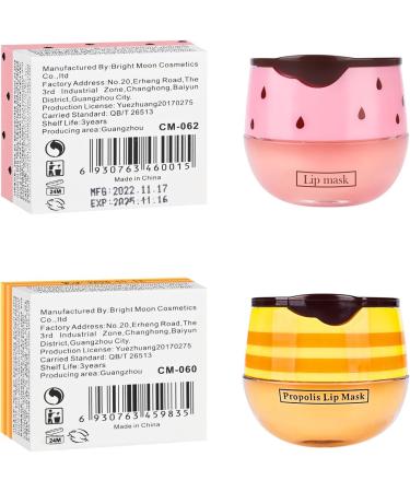 KYDA Honey+Strawberry Bee Balm Lip Mask Set - Propolis Moisturizing Treatment for Day & Night Lip Care | Lighten Dark Lips, Reduce Lines & Wrinkles, Exfoliate & Repair Lips, Moisturize - 2 Pack - Buy Online on GoSupps.com