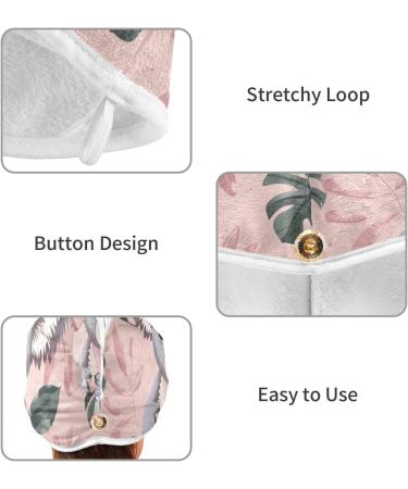 Green Leaf Koala Hair Towel 2 Pack - Super Absorbent Quick Dry Hair Turbans for Women & Girls - Buy Online on GoSupps.com