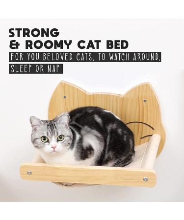 BCOH Wall-Mounted Cat Shelf and Bed - Wooden Hammock for Cats - Wall-Mounted Furniture for Climbing, Sleeping, and Playing - Buy Online on GoSupps.com