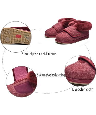DXDUI Foot Swelling Diabetic Shoes Pink - Adjustable Winter Walking Shoes for Arthritis, Edema, Swollen Feet - Size 37 - Buy Online on GoSupps.com