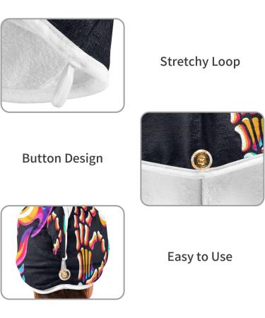 Skull Ok Hair Towel 2 Pack - Super Absorbent Quick Dry Hair Turbans for Women & Girls | Stylish & Functional Head Towels - Buy Online on GoSupps.com