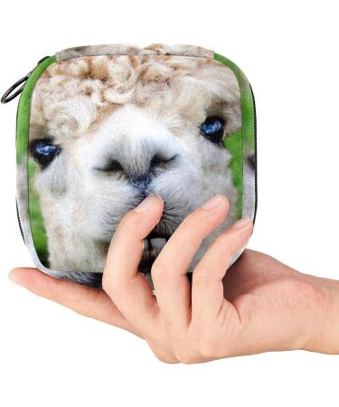 Alpaca Llama Sanitary Napkin Storage Bag | Portable First Period Pads & Tampons Holder for Girls | Travel Makeup Bag | Large Capacity Multicoloured - Buy Online on GoSupps.com