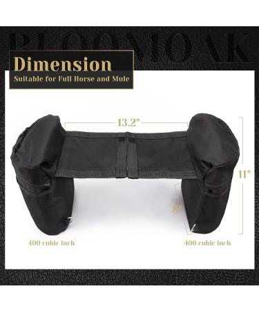 Bloomoak Insulated Saddle Bags - Trail Riding Gear Carrier for Western & English Saddles - Reinforced Stitching, Mesh Pocket (Black) - Buy Online on GoSupps.com