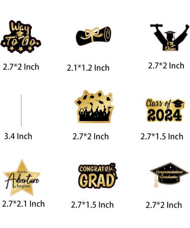 48 Pack Graduation Cupcake Toppers Class of 2023 Graduation Party Decorations Black and Gold Elegant Dessert Toppers with 8 Unique Designs Premium Paper Cake Decor for Grads - Buy Online on GoSupps.com