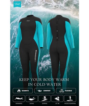 Hevto Plus Size 3/2mm Neoprene Full Wetsuit for Men and Women - Blue S1 - Buy Online on GoSupps.com