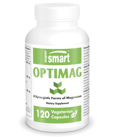 Supersmart - Optimag (Magnesium Complex) - Full Spectrum Magnesium 8 Forms - Muscles Nerves Sleep & Bones Support - Fight Magnesium Deficiency | Non-GMO & Gluten Free - 120 Vegetarian Capsules