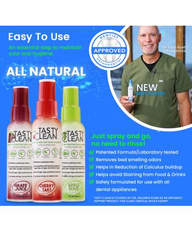 TASTY CLEAN 2oz Simply Mint Cleaner for Dentures, Retainers, Aligners & More - Buy Online on GoSupps.com