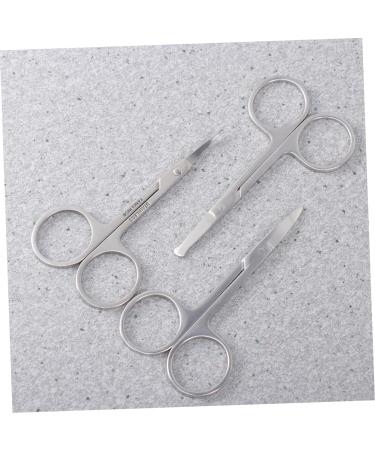 FRCOLOR 3pcs Facial Hair Scissors Set for Men | Curved & Straight Nose Hair Cutting Scissors | Perfect for Grooming & Beard Care - Buy Online on GoSupps.com