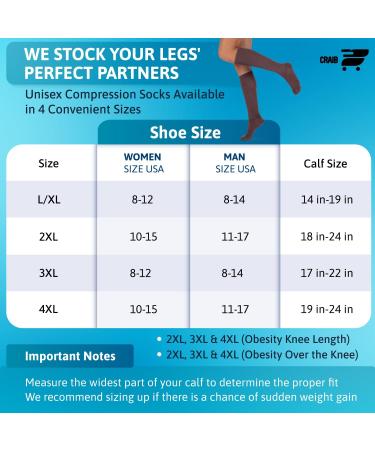 5 Pairs 2XL Graduated Compression Socks 15-20 mmHg Knee High for Men & Women | Best All-Day Support - International Shipping Available - Buy Online on GoSupps.com